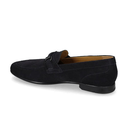 VALLEVERDE Mocassino Suede Blu Uomo con tomaio e sottopiede in pelle. Morsetto decorativo.