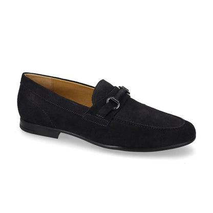 VALLEVERDE Mocassino Suede Blu Uomo con tomaio e sottopiede in pelle. Morsetto decorativo.