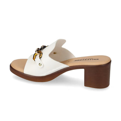 VALLEVERDE Sandalo donna White con accessorio decorativo, sottopiede in pelle. Made in Italy