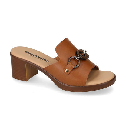 VALLEVERDE Sandalo donna Brandy con accessorio decorativo, sottopiede in pelle. Made in Italy