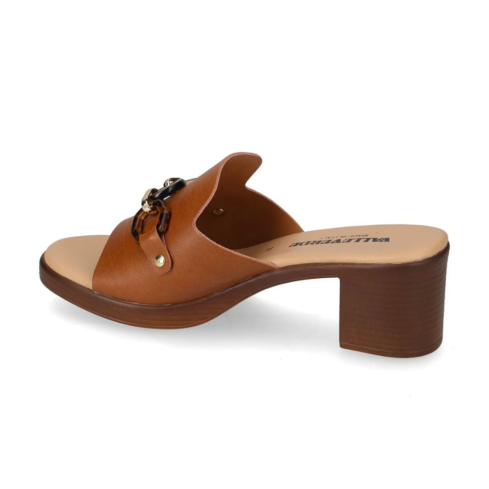 VALLEVERDE Sandalo donna Brandy con accessorio decorativo, sottopiede in pelle. Made in Italy