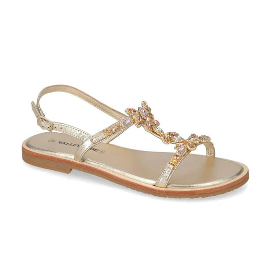 VALLEVERDE Sandalo Gold Codice: 14120-2 Collezione: Sandalo Donna Sandalo con strass decorativi, sottopiede in pelle.