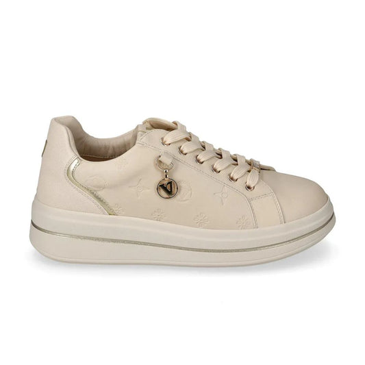 VALLEVERDE Sneaker donna Crema con tomaio logato.
