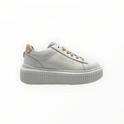 JANET E JANET COD.J572 P/E 2026 SNEAKER DONNA IN PELLE COL.WHITE PINK SILVER
