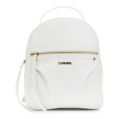 CAFENOIR borsa zaino morbido effetto pelle granosa con applicazione di rivetti metallici bianco