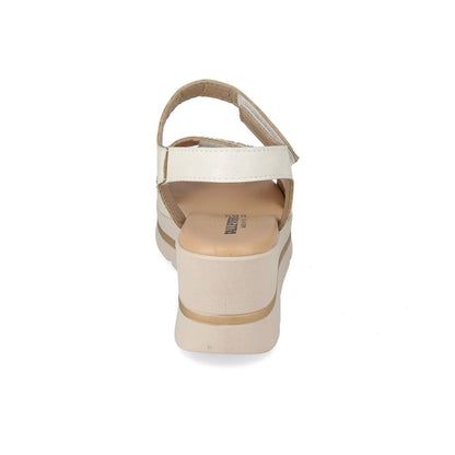 VALLEVERDE Zeppa Avorio Donna con tomaio strass e sottopiede in pelle. Made in Italy.