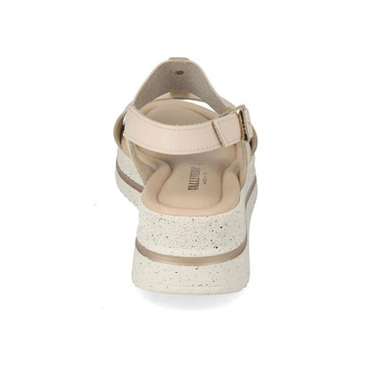 VALLEVERDE Sandalo donna Nappa Ecru con tomaio e sottopiede in pelle. Made in Italy.