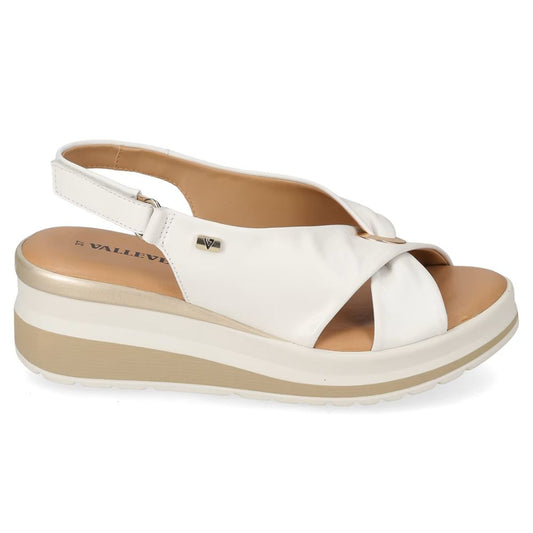 VALLEVERDE Sandalo Donna Nappa Perla con tomaio e sottopiede in pelle.