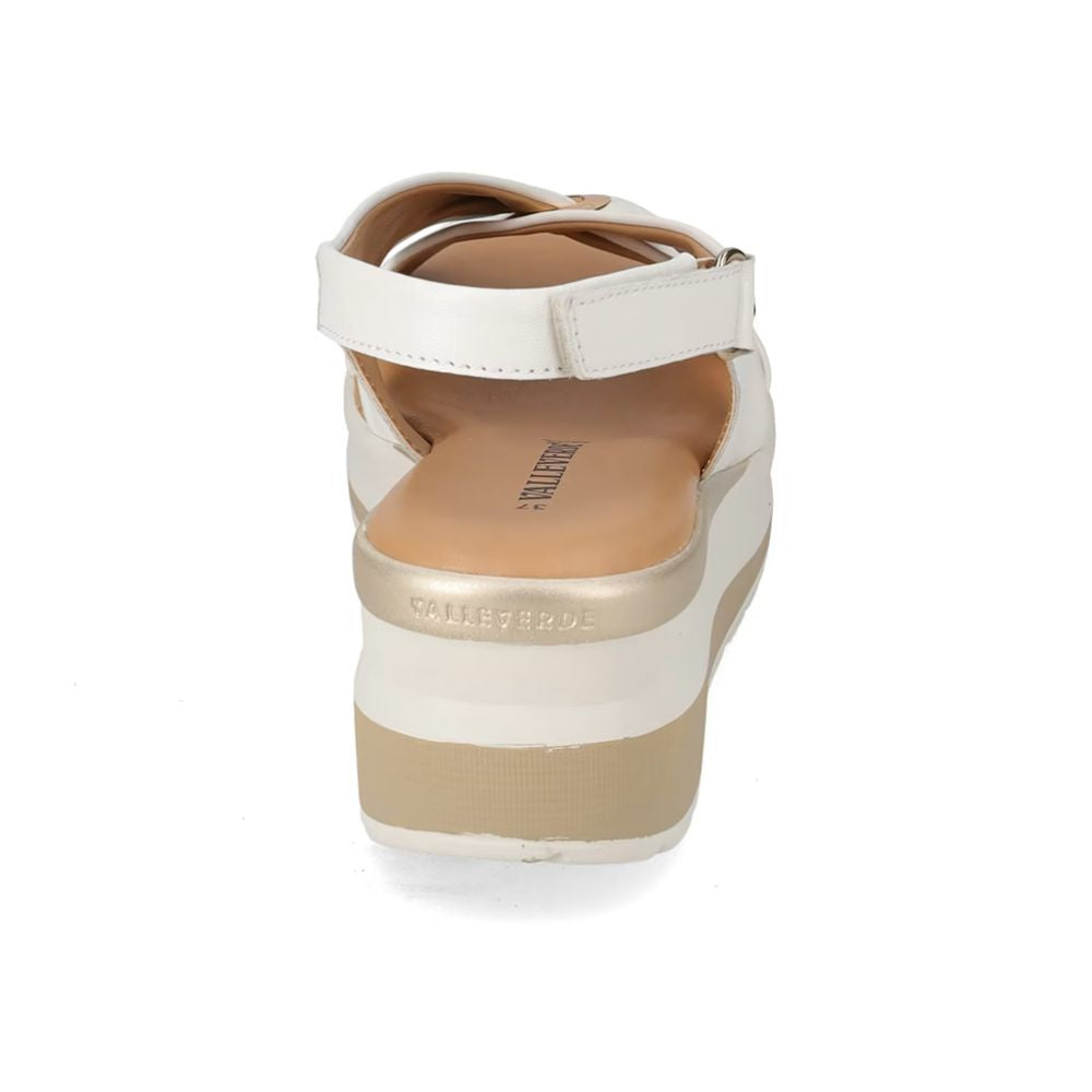 VALLEVERDE Sandalo Donna Nappa Perla con tomaio e sottopiede in pelle.