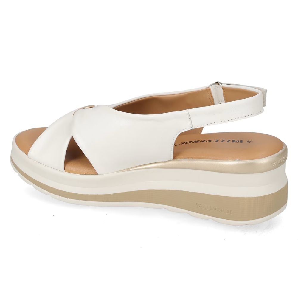 VALLEVERDE Sandalo Donna Nappa Perla con tomaio e sottopiede in pelle.
