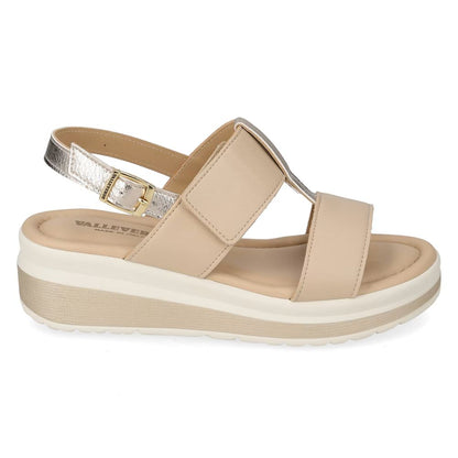 VALLEVERDE Sandalo Donna Sabbia con sottopiede in pelle. Made in Italy.
