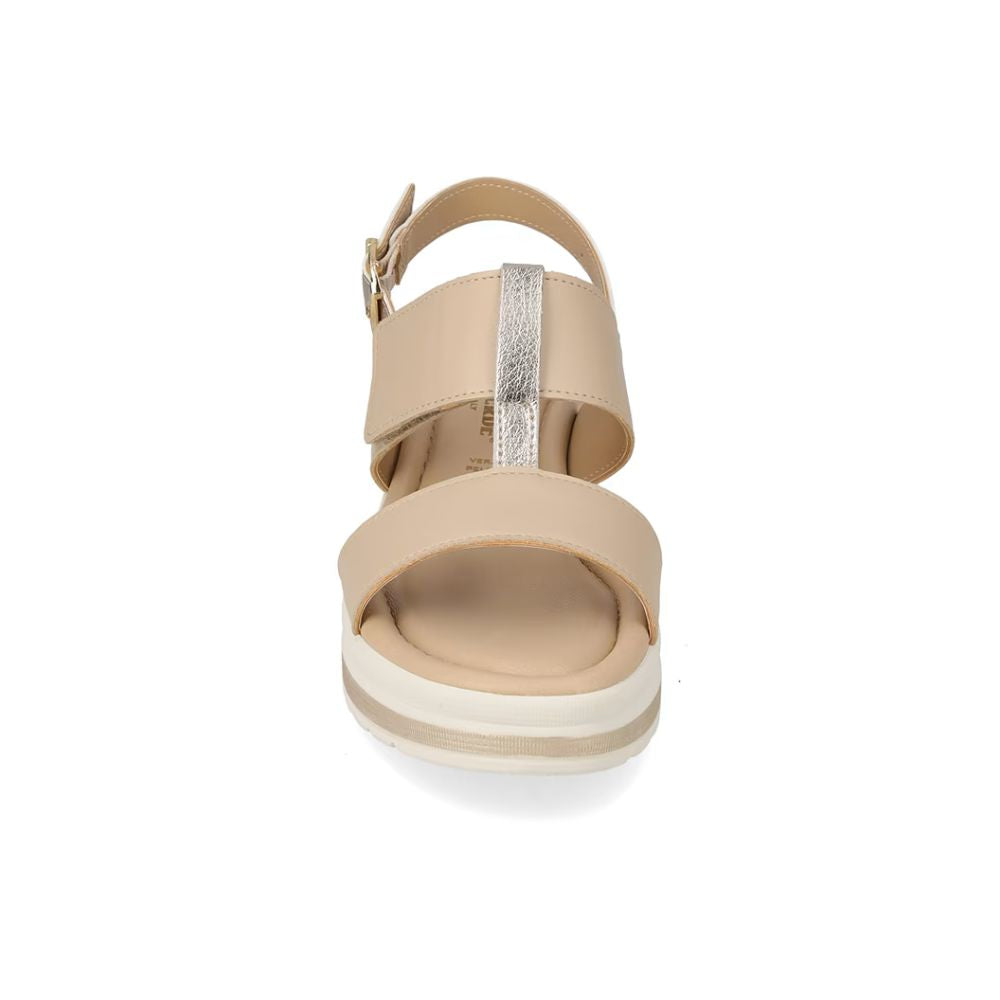 VALLEVERDE Sandalo Donna Sabbia con sottopiede in pelle. Made in Italy.