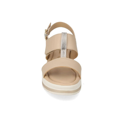 VALLEVERDE Sandalo Donna Sabbia con sottopiede in pelle. Made in Italy.