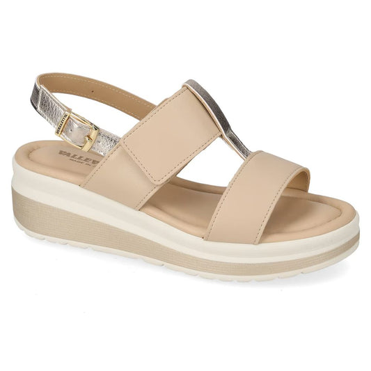 VALLEVERDE Sandalo Donna Sabbia con sottopiede in pelle. Made in Italy.