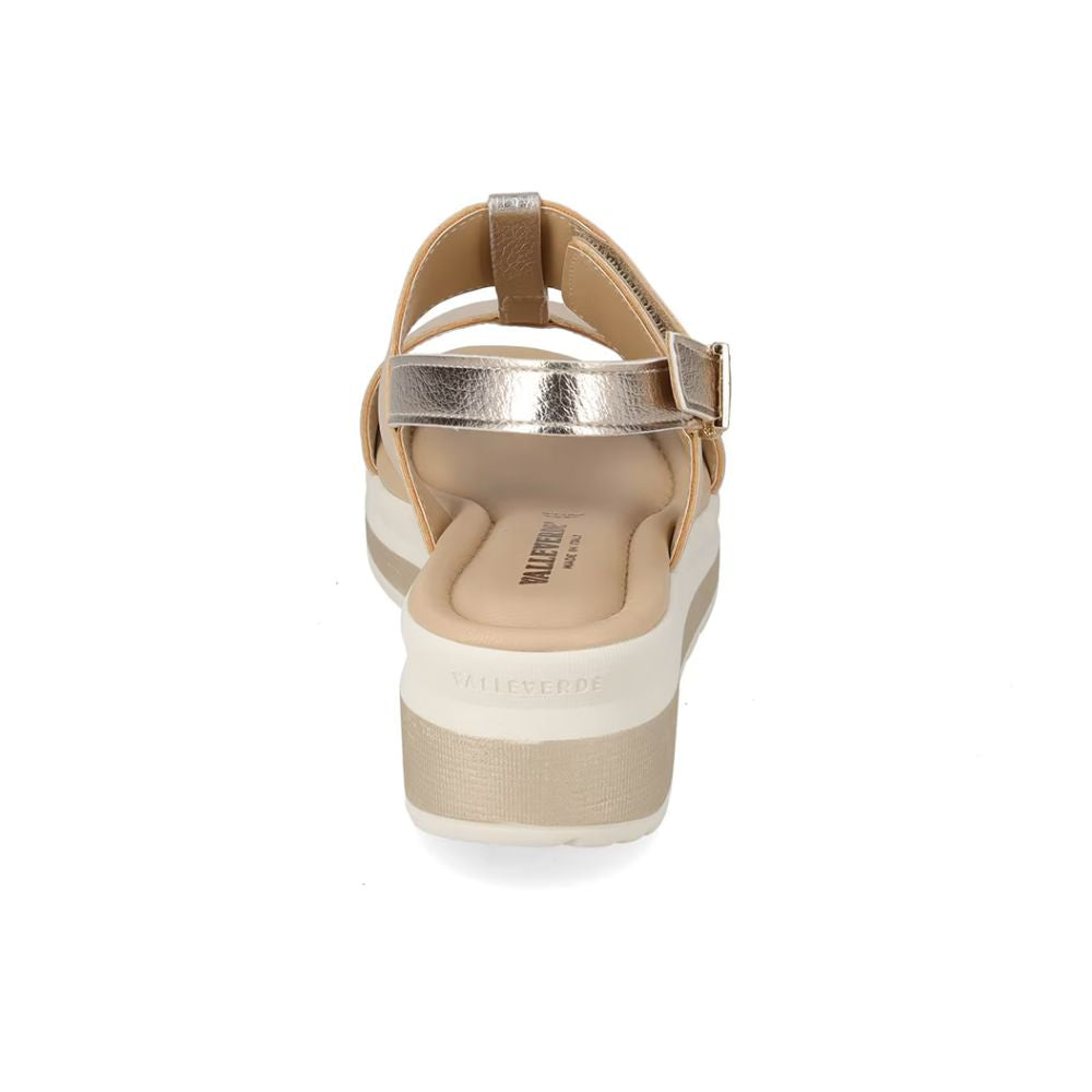 VALLEVERDE Sandalo Donna Sabbia con sottopiede in pelle. Made in Italy.