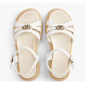Sandali Donna Tommy Hilfiger Monogram Bianco con Suola Alta