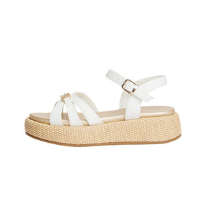 Sandali Donna Tommy Hilfiger Monogram Bianco con Suola Alta