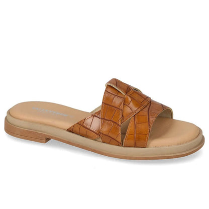VALLEVERDE Sandalo Cuoio Donna con sottopiede in pelle. Made in Italy.