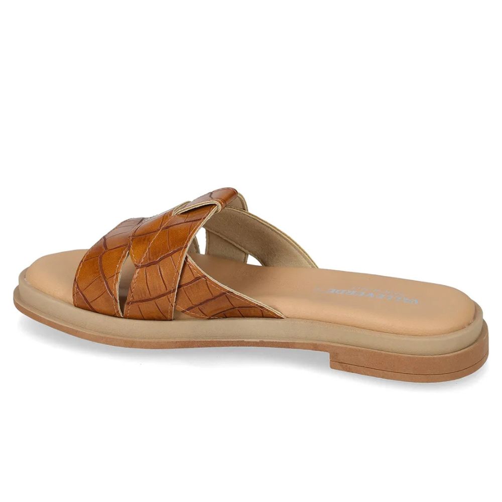 VALLEVERDE Sandalo Cuoio Donna con sottopiede in pelle. Made in Italy.