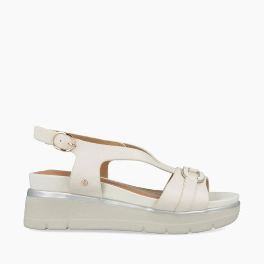 IMPRONTE Agata Buckle sandalo donna OFF WHITE