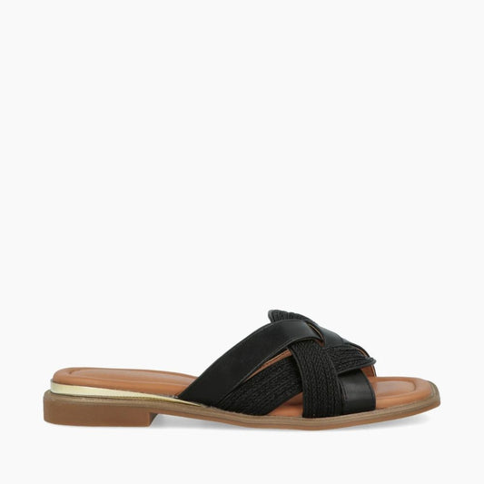 IMPRONTE Serenella Braid sandalo donna nero