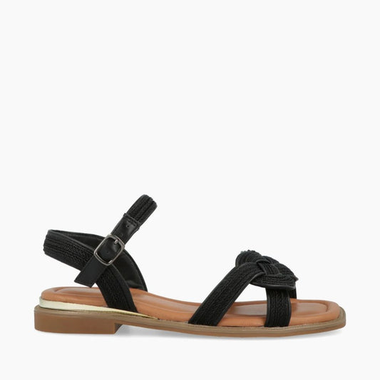 IMPRONTE Serenella Braid Sandalo donna NERO