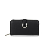 VALLEVERDE Portafoglio donna nero con accessorio decorativo.