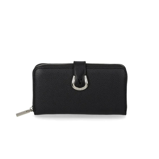 VALLEVERDE Portafoglio donna nero con accessorio decorativo.