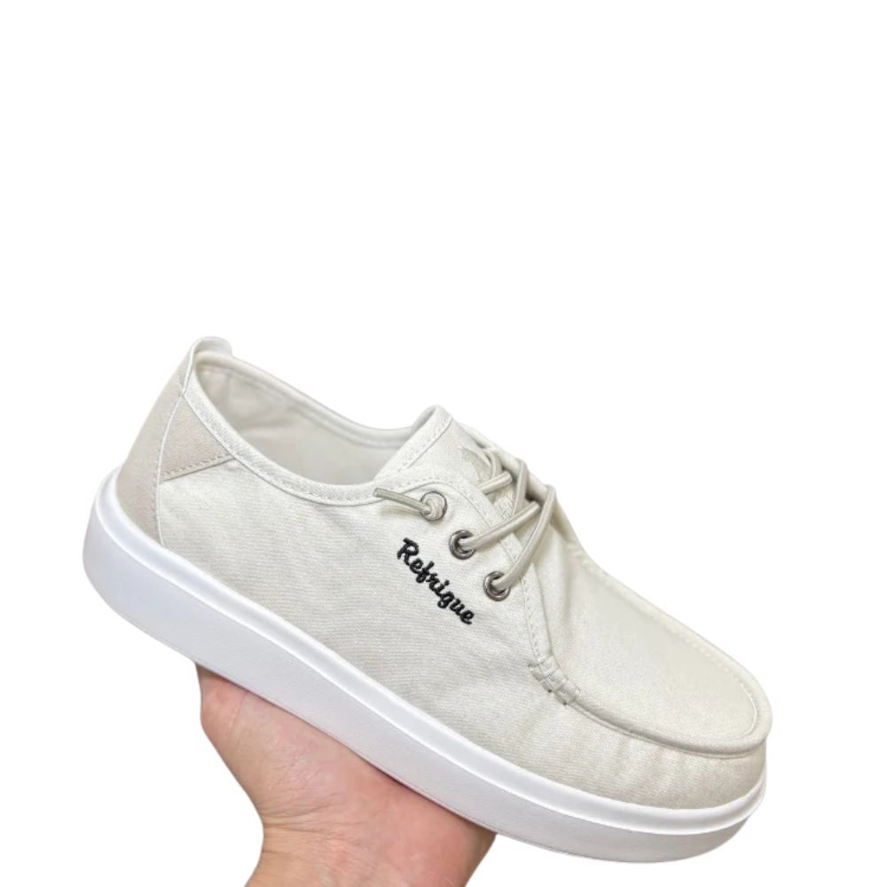 Refrigue Scarpe da Uomo in tela con laccio a molla Art.SATURN001 Col.Beige