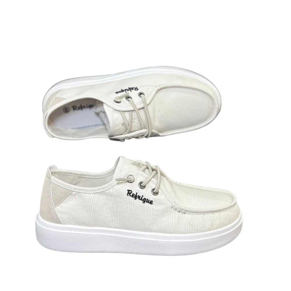 Refrigue Scarpe da Uomo in tela con laccio a molla Art.SATURN001 Col.Beige
