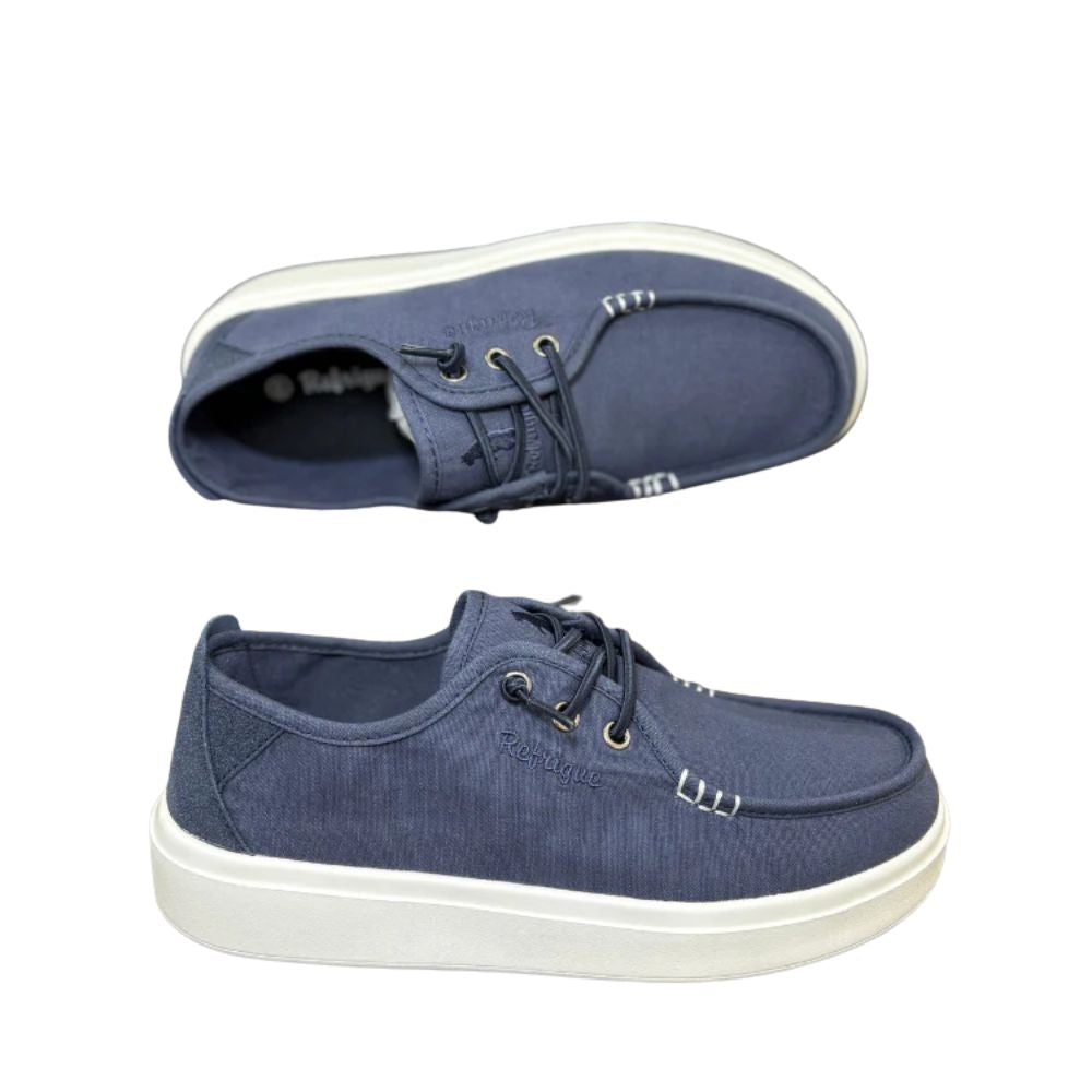 Refrigue Scarpe da Uomo in tela con laccio a molla Art.SATURN001 Col.Blu Navy