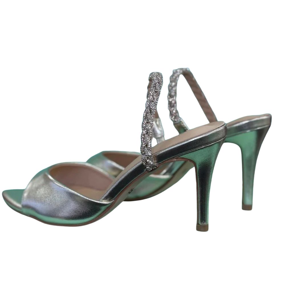 Kiss Kriss Sandali da Donna con cinturino brillantinato (Tacco 85) Col.Oro