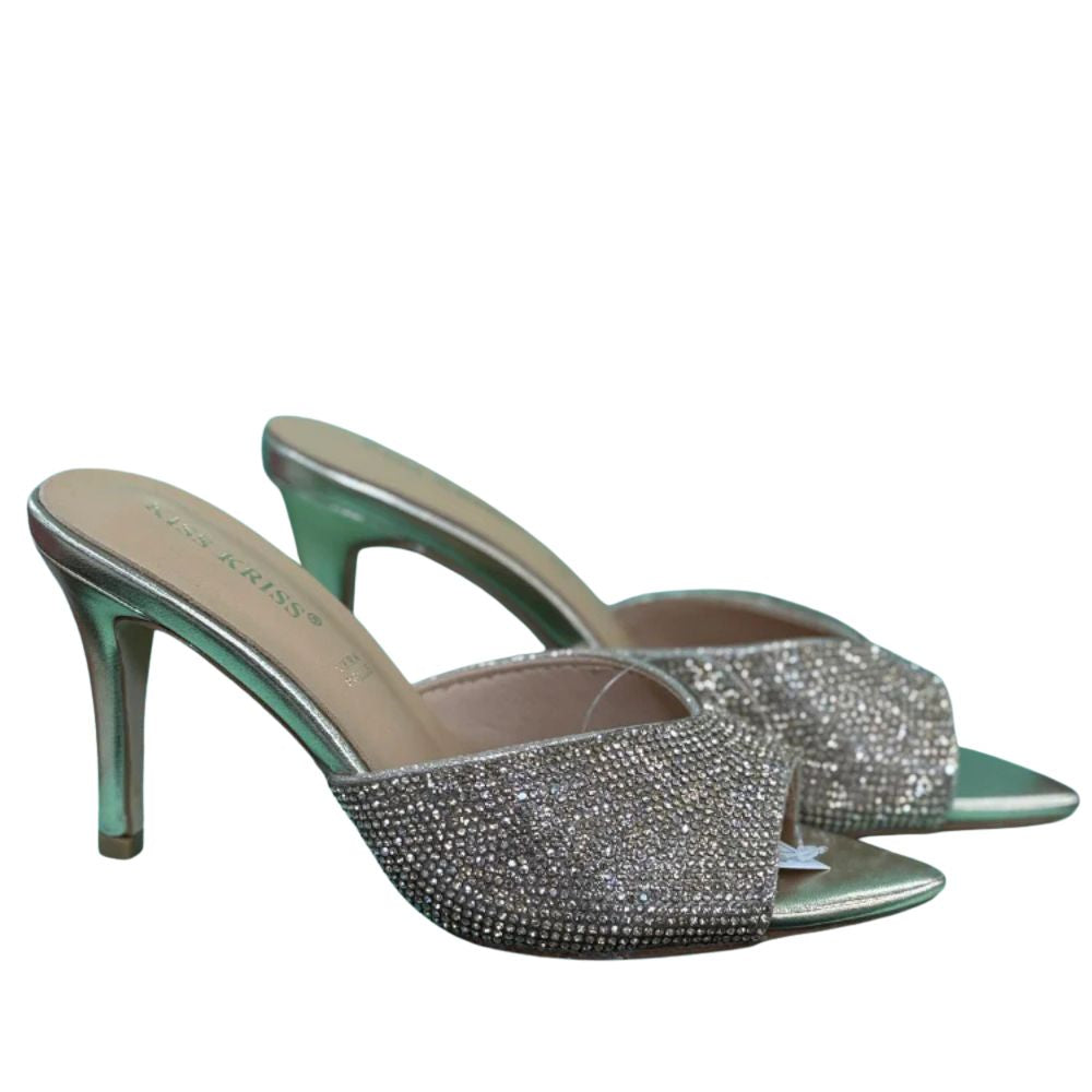 Kiss Kriss Sandali da Donna con brillantini (Tacco 85)  Col.Oro