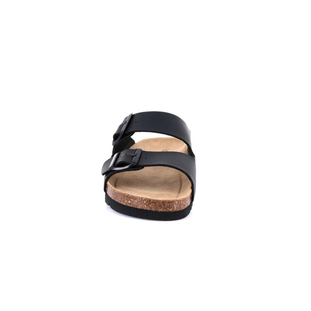 GRÜNLAND sandalo Ciabatta donna nero in sughero naturale | HOLA