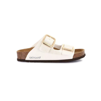 GRÜNLAND sandalo Ciabatta donna laminata con maxi-fibbie ghiaccio | ENNY