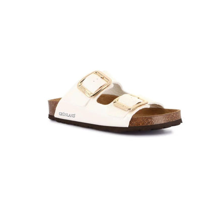 GRÜNLAND sandalo Ciabatta donna laminata con maxi-fibbie ghiaccio | ENNY