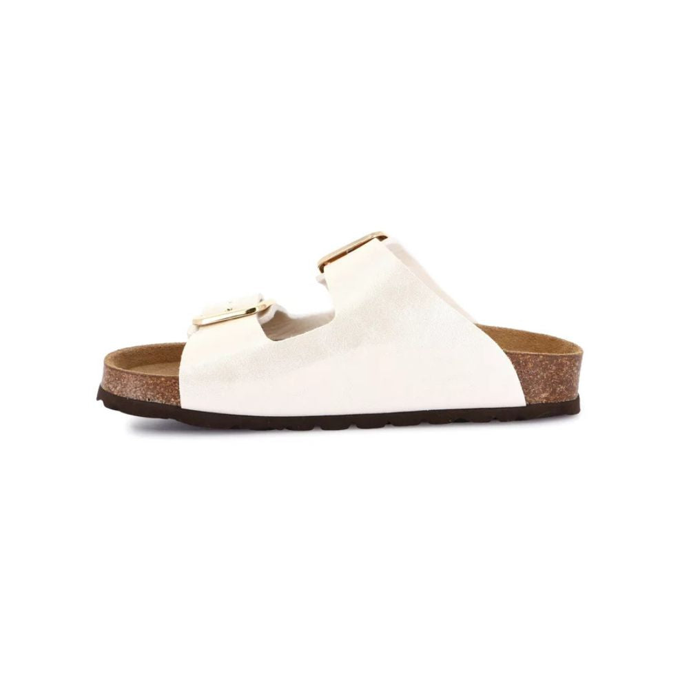 GRÜNLAND sandalo Ciabatta donna laminata con maxi-fibbie ghiaccio | ENNY