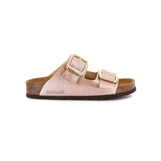 GRÜNLAND sandalo Ciabatta donna laminata con maxi-fibbie cipria | ENNY