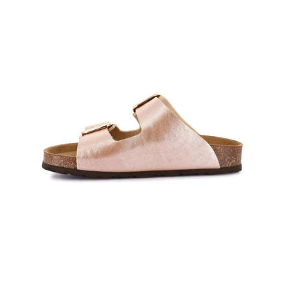 GRÜNLAND sandalo Ciabatta donna laminata con maxi-fibbie cipria | ENNY