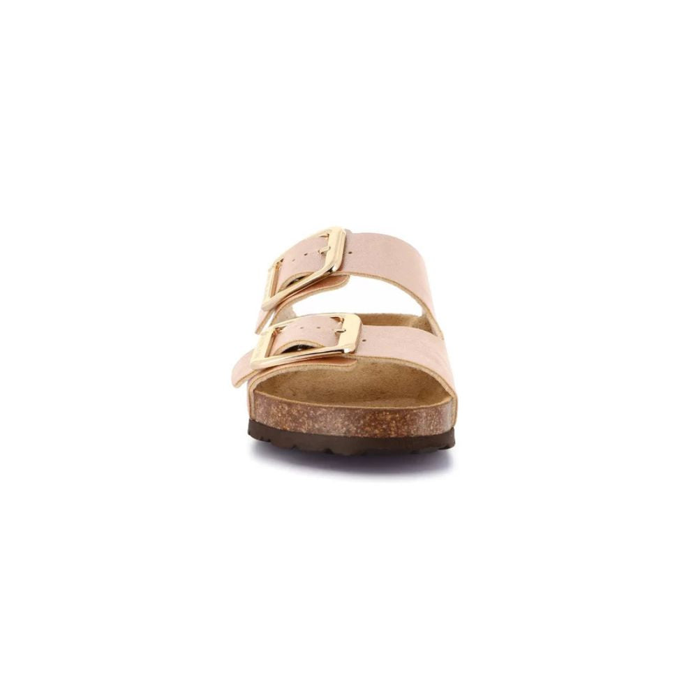 GRÜNLAND sandalo Ciabatta donna laminata con maxi-fibbie cipria | ENNY