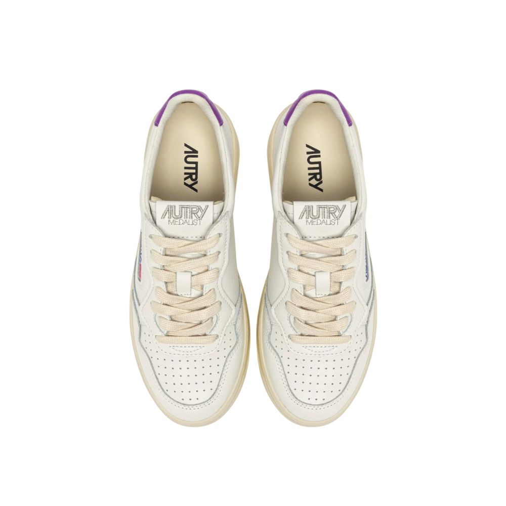 Autry Medalist Scarpe da Donna Art.AULW LL59 Col.Bianco con riporto Viola