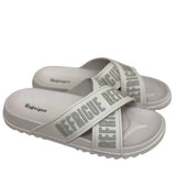 Sandali Uomo Refrigue in Gomma Beige con Logo Verde