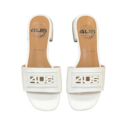 4US By Paciotti sandali da donna Ciabatte in pelle Art.UZM16 Col.Bianco