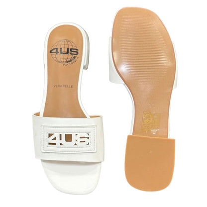 4US By Paciotti sandali da donna Ciabatte in pelle Art.UZM16 Col.Bianco