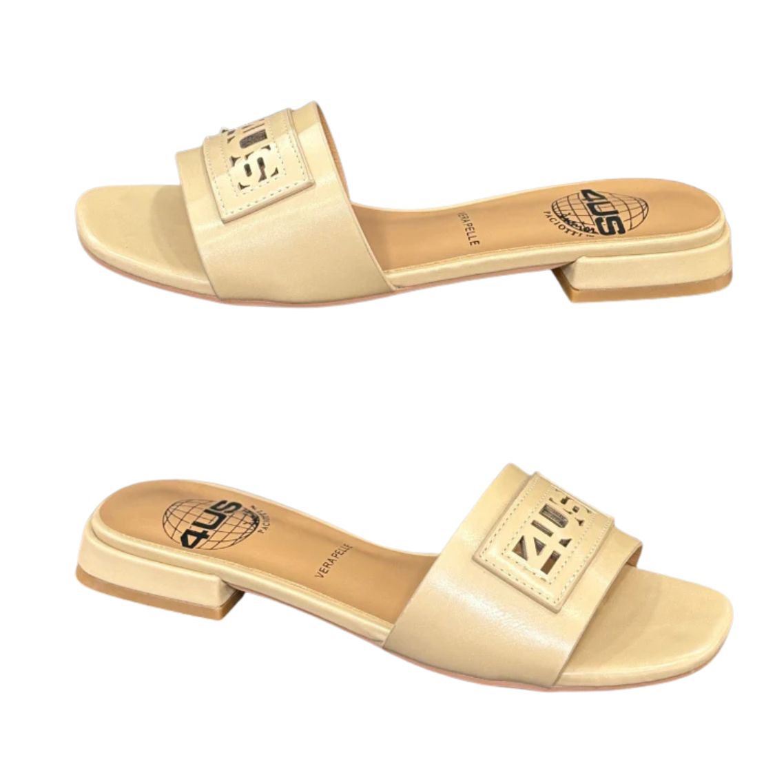 4US by Paciotti sandali da donna Ciabatte in pelle Art.UZM16 Col.Beige