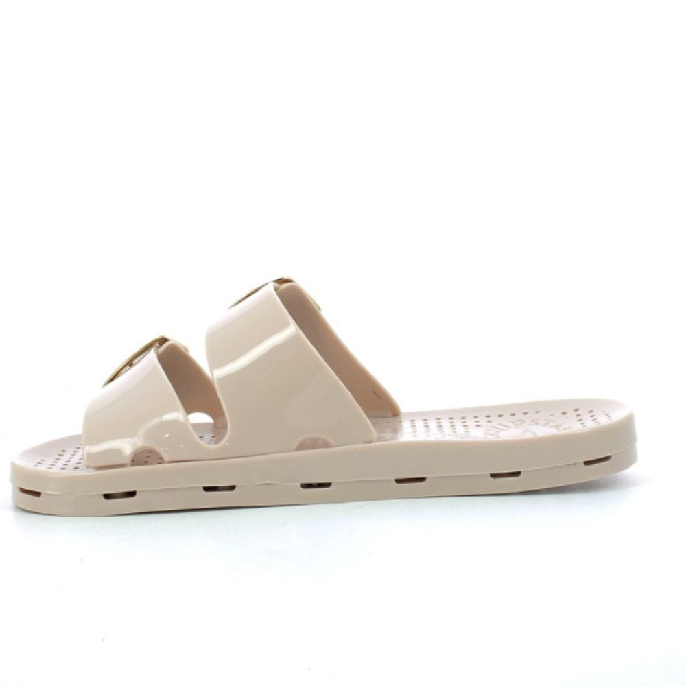 STARTUP sandalo donna ciabatta in gomma con fibia beige