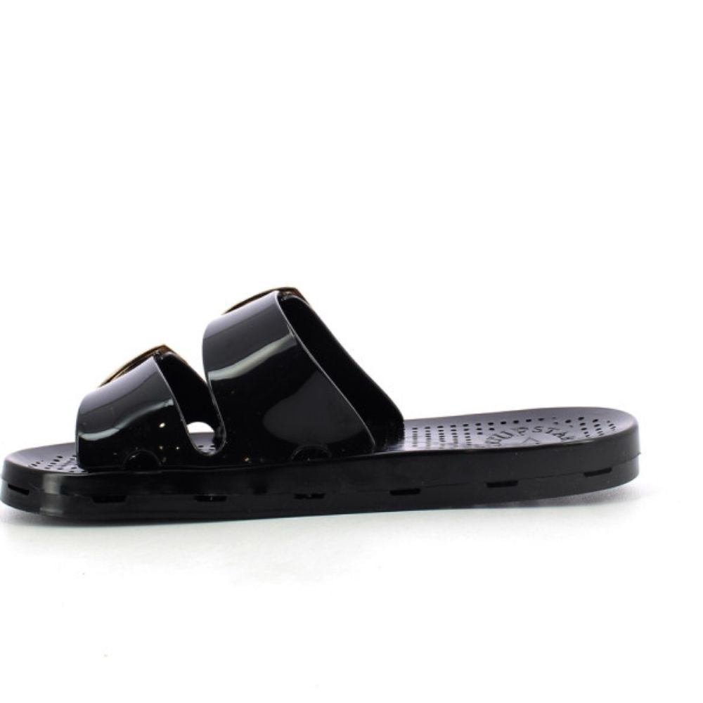 STARTUP sandalo donna ciabatta in gomma nero lucido