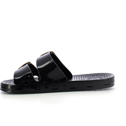 STARTUP sandalo donna ciabatta in gomma nero lucido