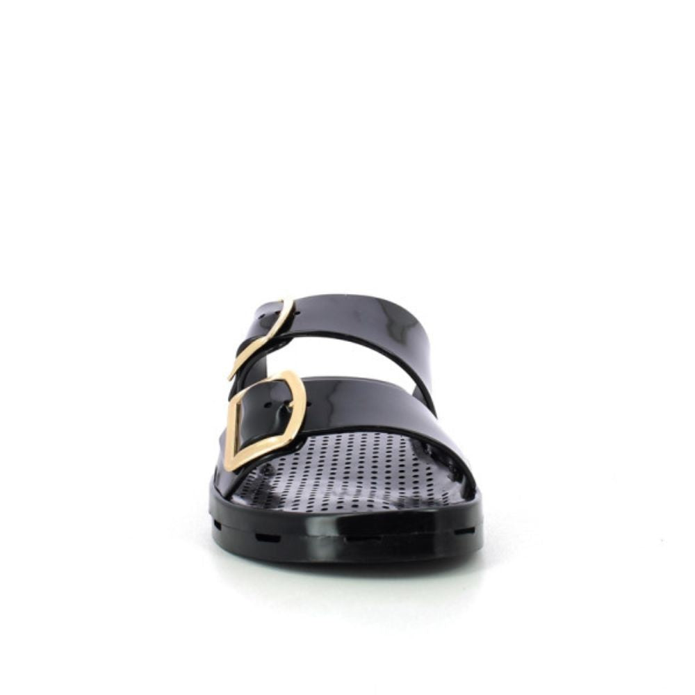 STARTUP sandalo donna ciabatta in gomma nero lucido