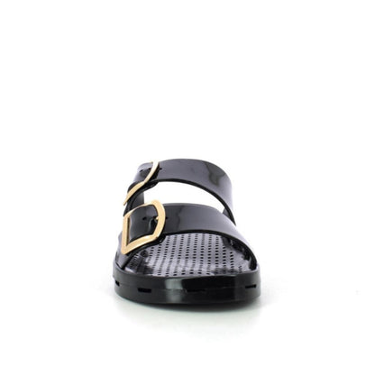 STARTUP sandalo donna ciabatta in gomma nero lucido